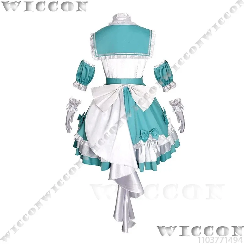Kostium Cosplay Rin 16th Virtual Idol, Peruka Blond, Rekwizyt, Urocza Sukienka Lolita, Niebiesko-Zielony Garnitur, Dziewczyna Kobieta Halloween Party, Personalizowanyx;3