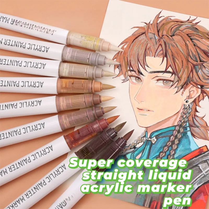 Languo – stylo marqueur acrylique à pointe souple, liquide direct de grande capacité, pinceau de peinture pour enfants étudiants, stylo aquarelle graffiti