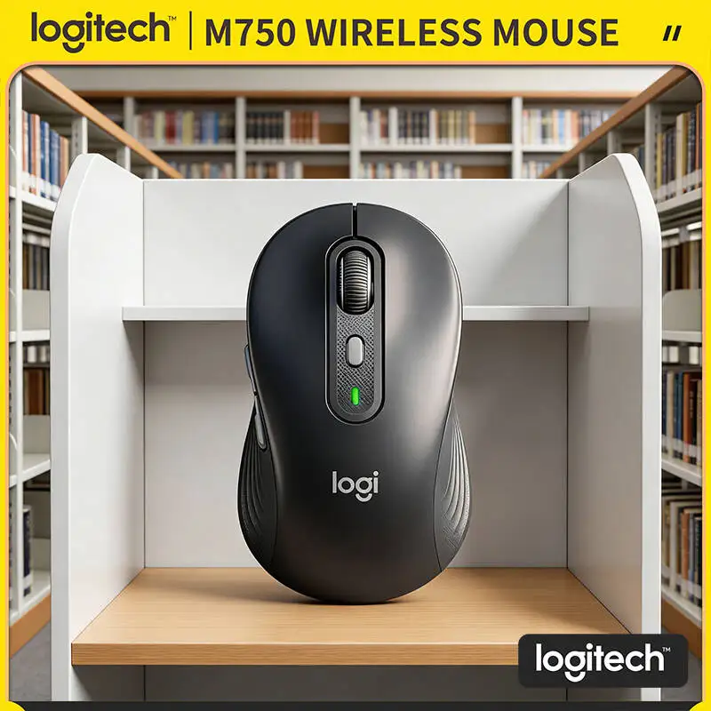 

Беспроводная мышь Logitech M750 Bluetooth — настраиваемые сочетания клавиш, 90% шумоподавление, резиновые накладки, 20 месяцев автономной работы, идеально для учебы