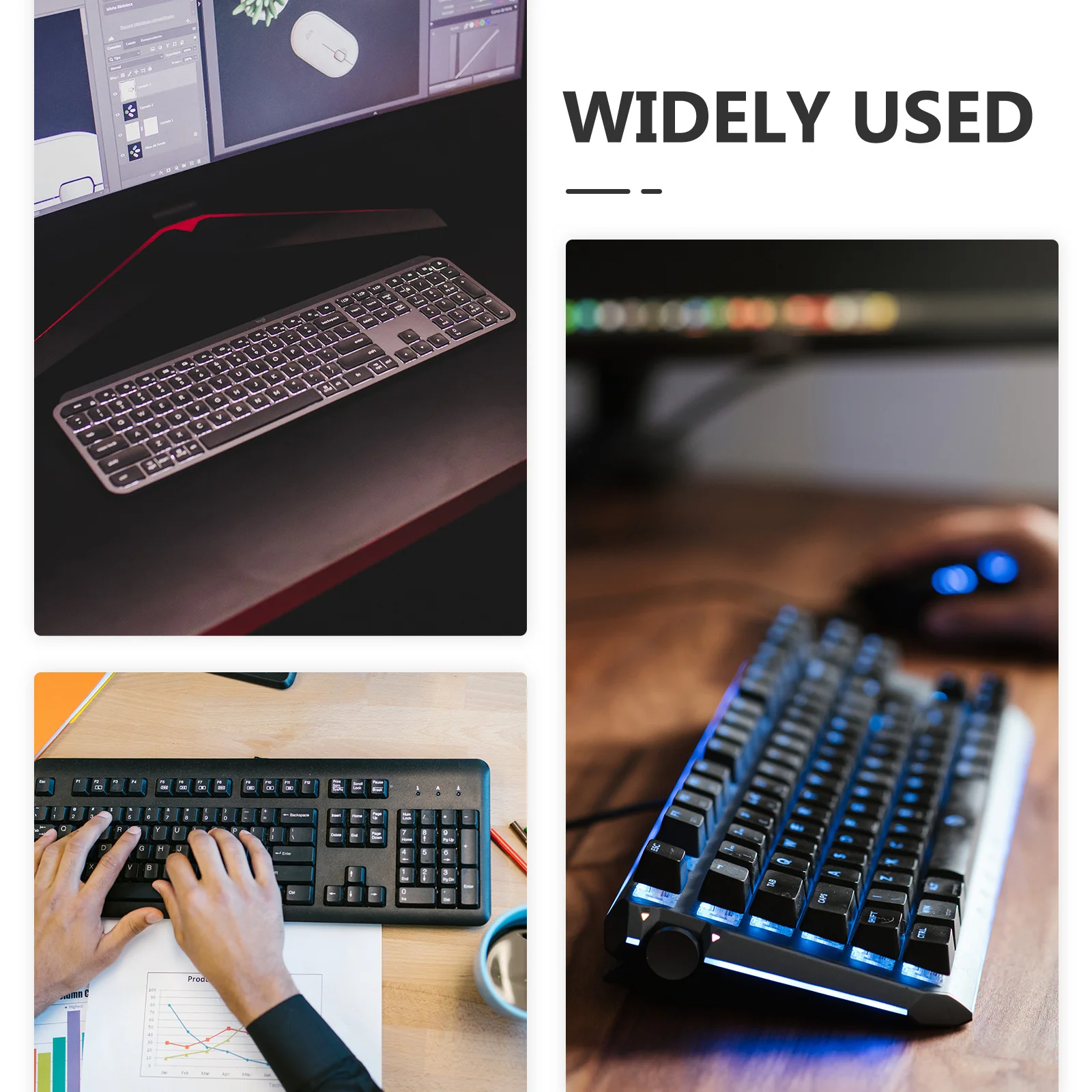 

Keyboard Tray Under Desk Slide Out Sturdy Lightweight Ergonomic Design For Computer Desk Storage Space-Saving Multi-Purpose