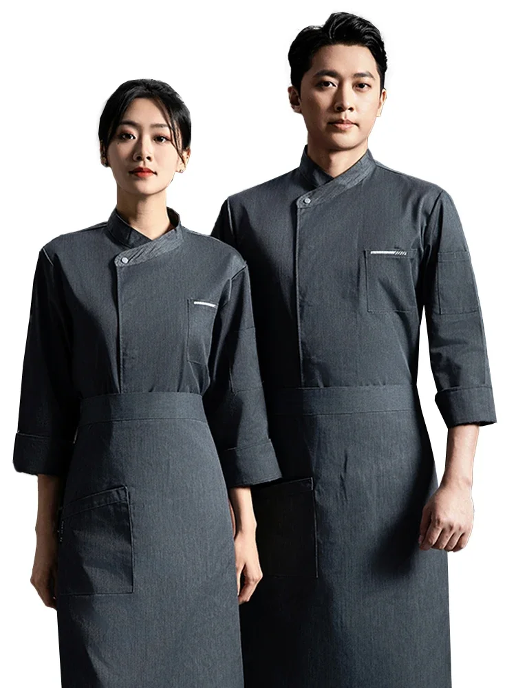 Catering Cooking Long Sleeve Restaurant Kitchen Chef T-shirt Bakery Cook Jacket  Work Uniform Waiter Hotel Clothes Cafe Overalls