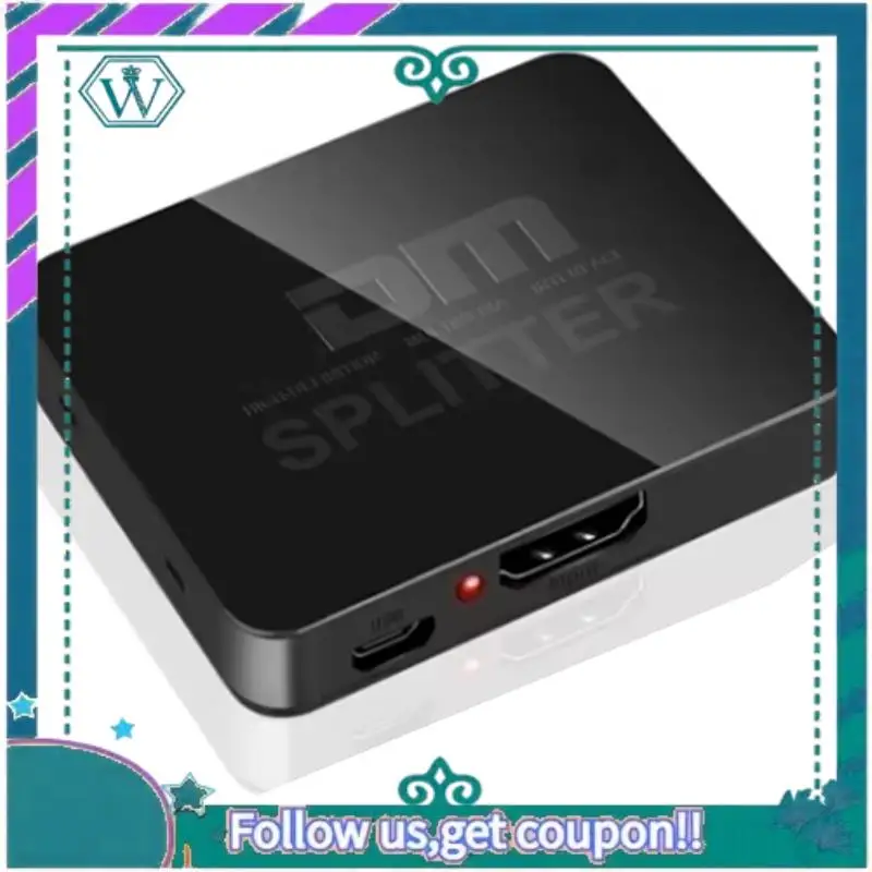 A75Q-4K -Compatible Video Distributor Splitter - 1 Input 2 Output Amplifier For Dual PC Monitor Display