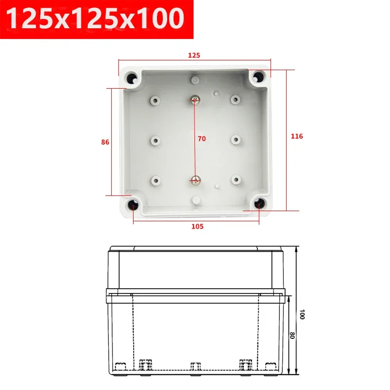 Wasserdichte Kunststoff-Gehäusebox Elektronisches IP67-Projektgehäuse Elektrische Projektbox ABS Outdoor-Anschlussbox Gehäuse