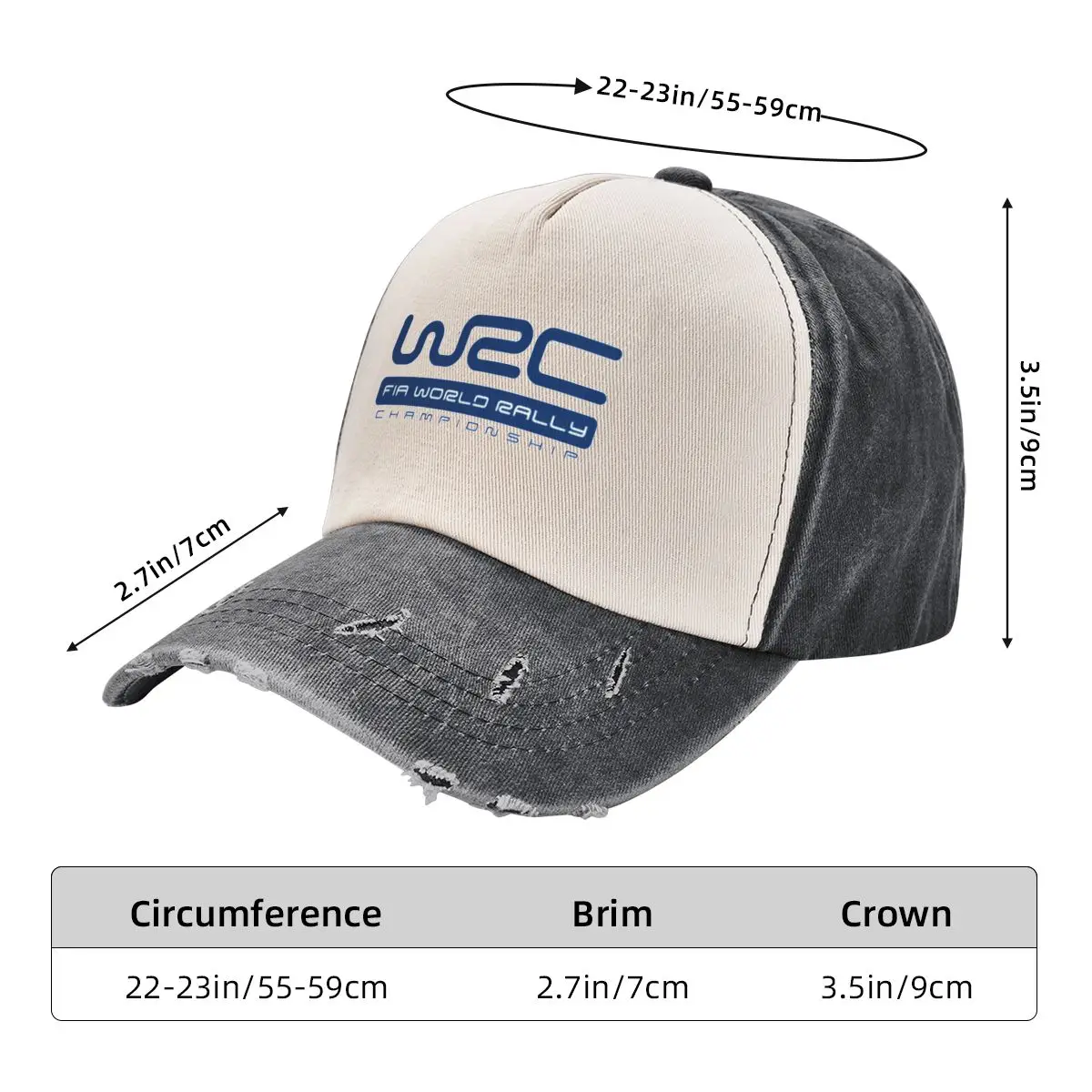 WRC lavado bonés, moda unisex