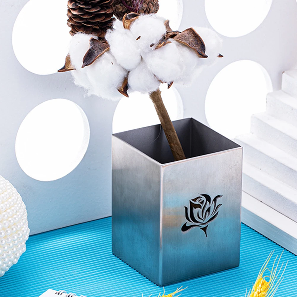 

Stainless Steel Sundries Container Holder Desk ganizer Pencil Cup Stationery Container Multi Functional Brush Storage Box