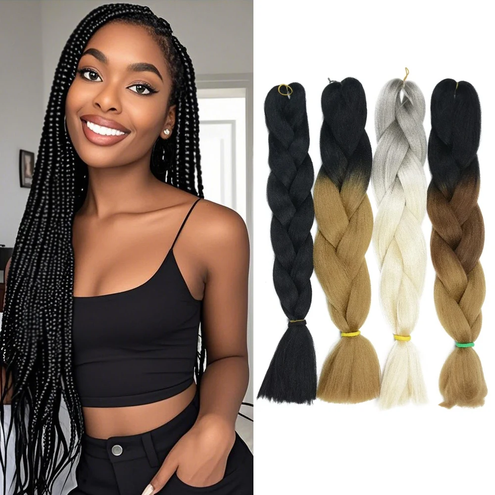 

22,4-дюймовые синтетические плетения волос, вязанные крючком косы, 1 упаковка, предварительно растянутая коса для женщин, наращивание волос