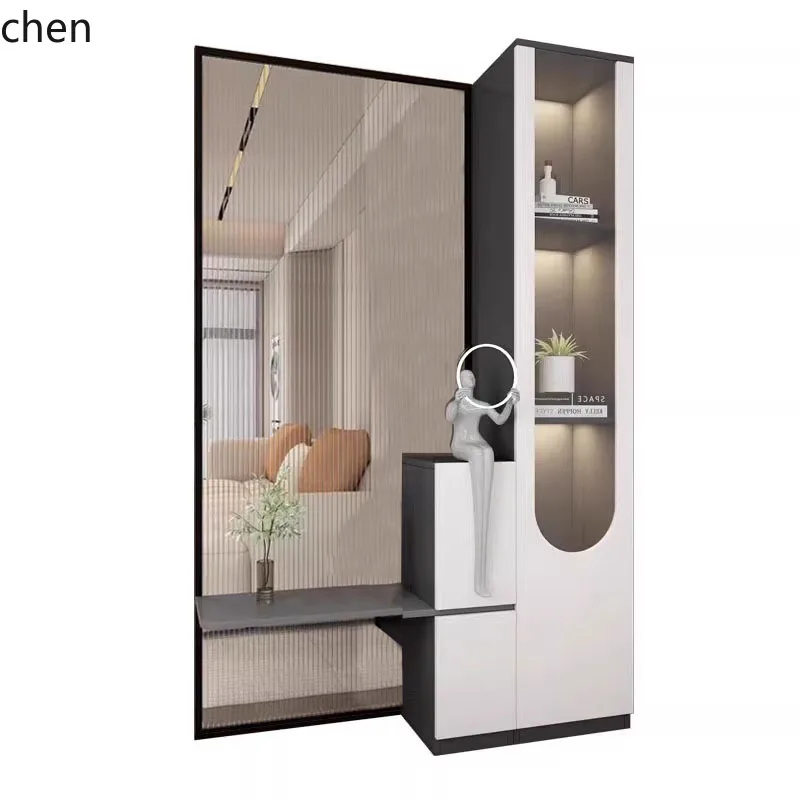 LXC Entryway Cabinet Against Door Entrance Hallway Cabinet Integrated Wall Screen Partition Home Living Room Display Cabinet