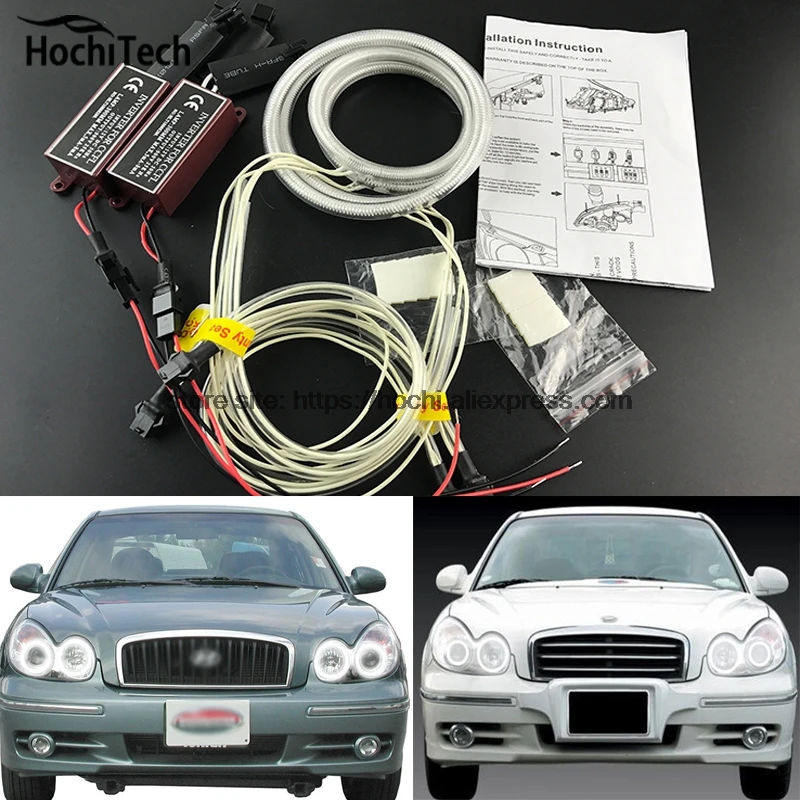 

HochiTech ccfl angel eyes kit white 6000k ccfl rings headlight for Hyundai Sonata 2002 2003 2004 2005