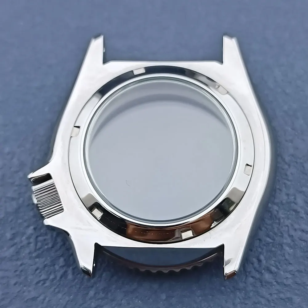 41mm SKX 007 Polished Silver Watch case 316L stainless steel sapphire glass 10bar waterproof suitable for NH35 NH36 movements