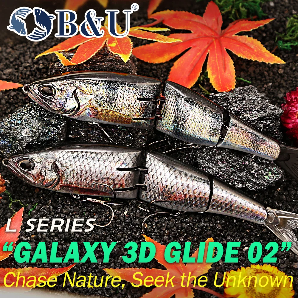 B&U Glide Swimbait 190mm Schwimmender Mehrteiliger Harter Köder für Hecht, Barsch, Wels, Süßwasser- und Salzwasser-Angeln – Detail 6