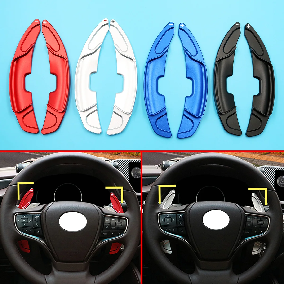 

Для Lexus 2023-2026 RX NX ES UX LX TX GX LS RZ Красный Черный Серебристый Синий Внутренний Руль Переключения передач Лопатка переключения передач Удлинитель переключения передач