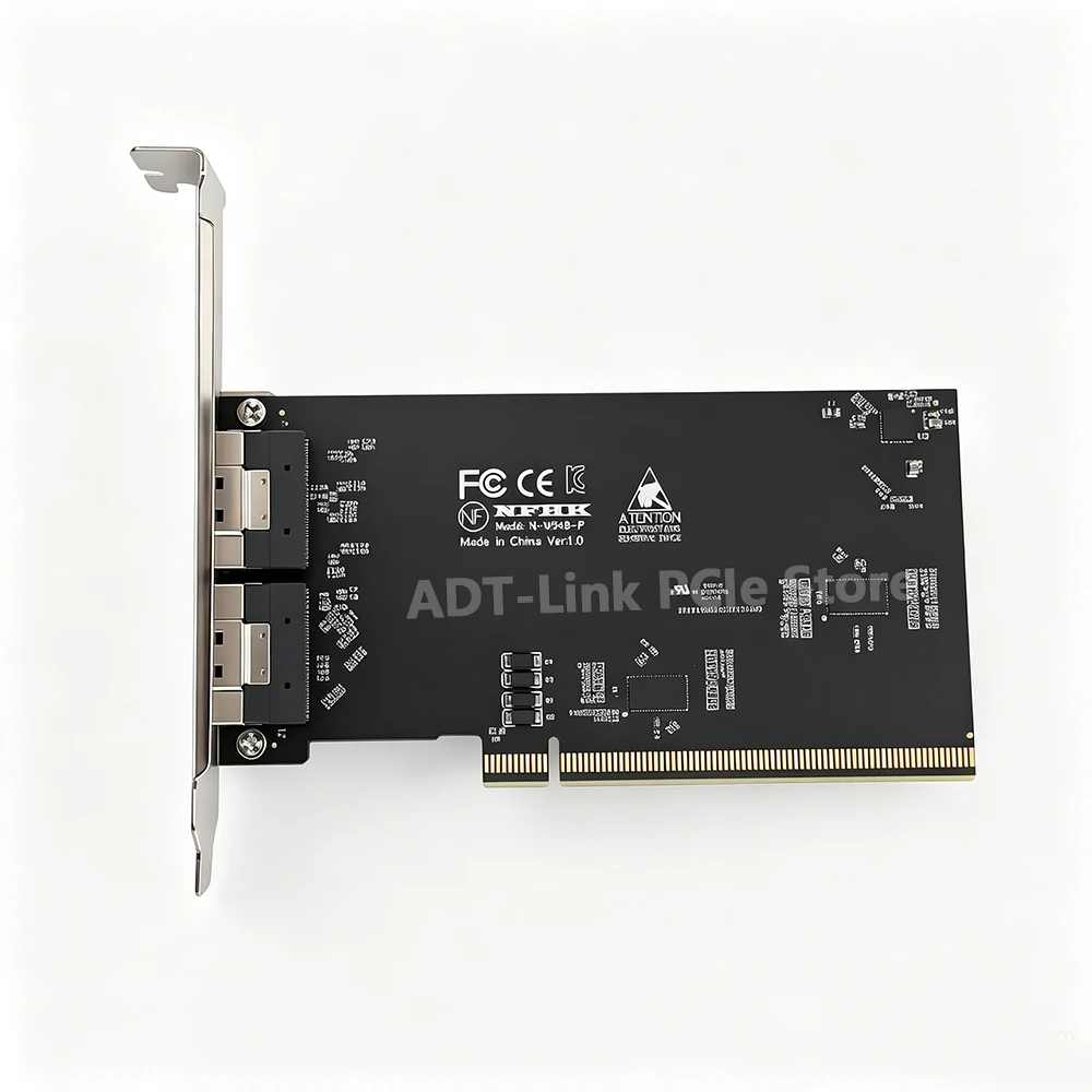PCIe x16 to 2 Port SFF-8654 Adapter ReDriver Signal Amplifier External GPU eGPU Converter SFF 8654 8I High Speed Data Cable