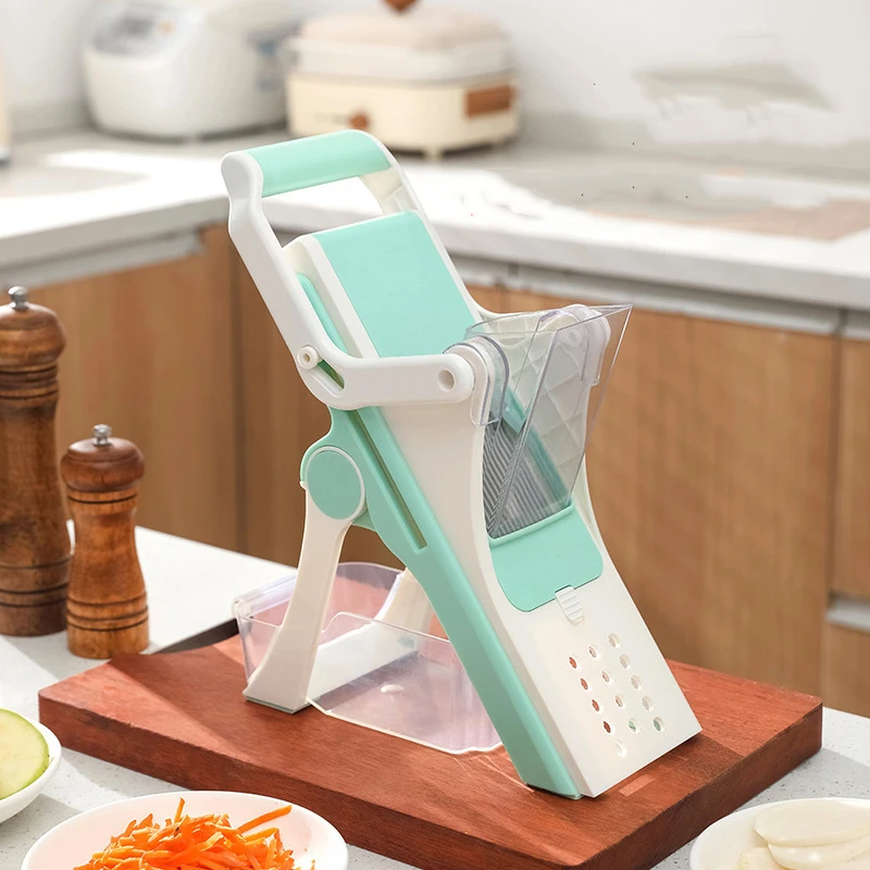 Multifunction Safe Kitchen Slicer Vegetable Cutter Chopper Fruit Salad Slicing Tool Meat Grater 5 In 1 Food Chopper Kitchen Item