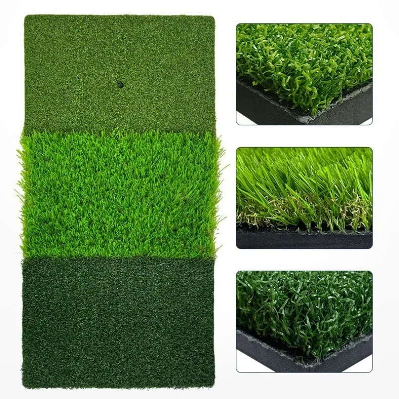 PGM-alfombrilla para golpear Golf, 3 hierbas, ayudas para entrenamiento de Golf, interior y exterior, tres tutús, pelotas de Golf para golpear