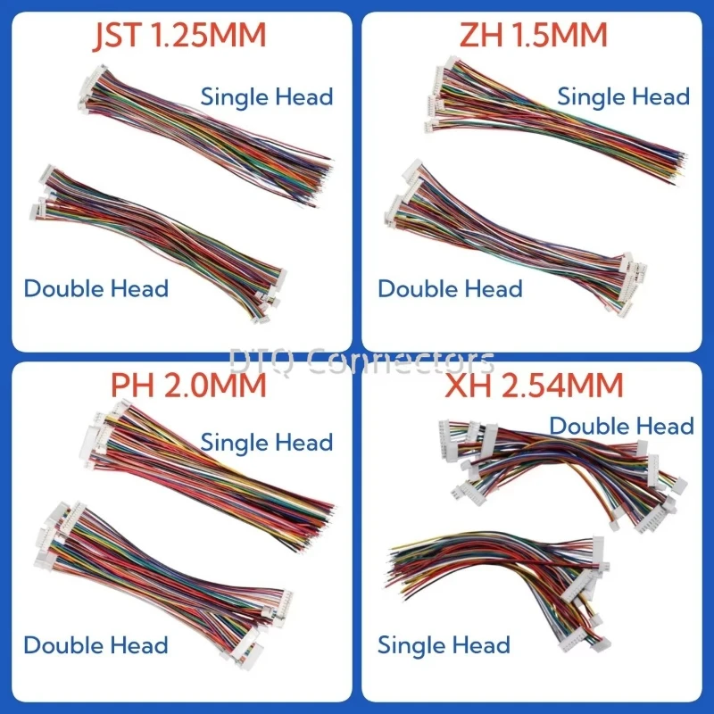 10 sztuk/partia 1.25 1.5 2.0 2.54 JST/ZH/PH/XH 1.25MM 1.5MM 2.0MM 2.54MM złącze wtykowe żeńskie z drutem 2/3/4/5/6/7/8/10P/12 Pin