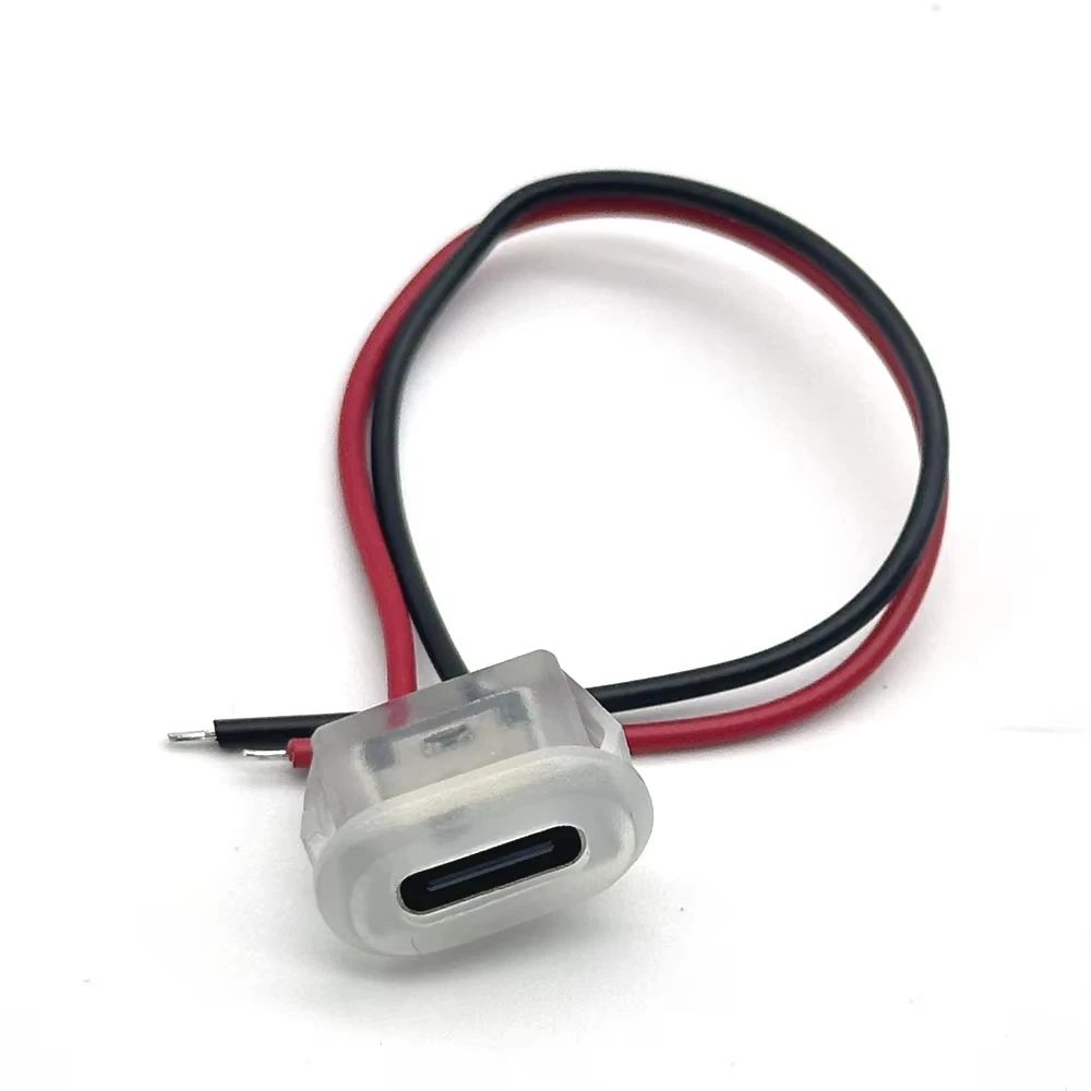 Wasserdichter USB-C-Buchsenstecker, Typ-C-Female-Connector, 2-poliger Schnellladeanschluss 3A, Stromverlängerungskabel, Crimp-Direktmontage, geeignet für Smartphones, Tablets, elektronische Geräte und industrielle Anwe – Detail 15