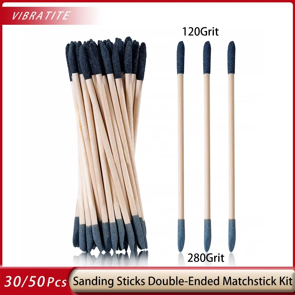 

30/50Pcs Sanding Sticks Double-Ended Matchstick Sanding Stick for Fine Detail Polishing Stick for Plastic Models Wood Metal
