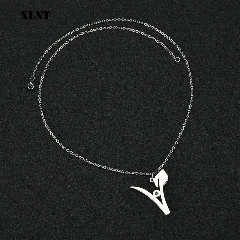 XLNT Vegan Stainless Steel Necklace Vegetarian Symbol Necklace Pendant Gift for Vegetarian Vegetarian Jewelry