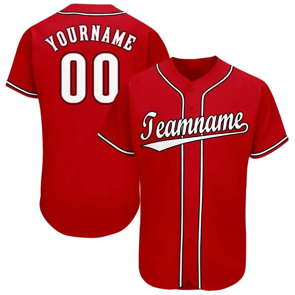 Vintage Red Custom Baseball Jersey Shirt 3D Printed for Men and Women Shirt Sport Unisex Tops