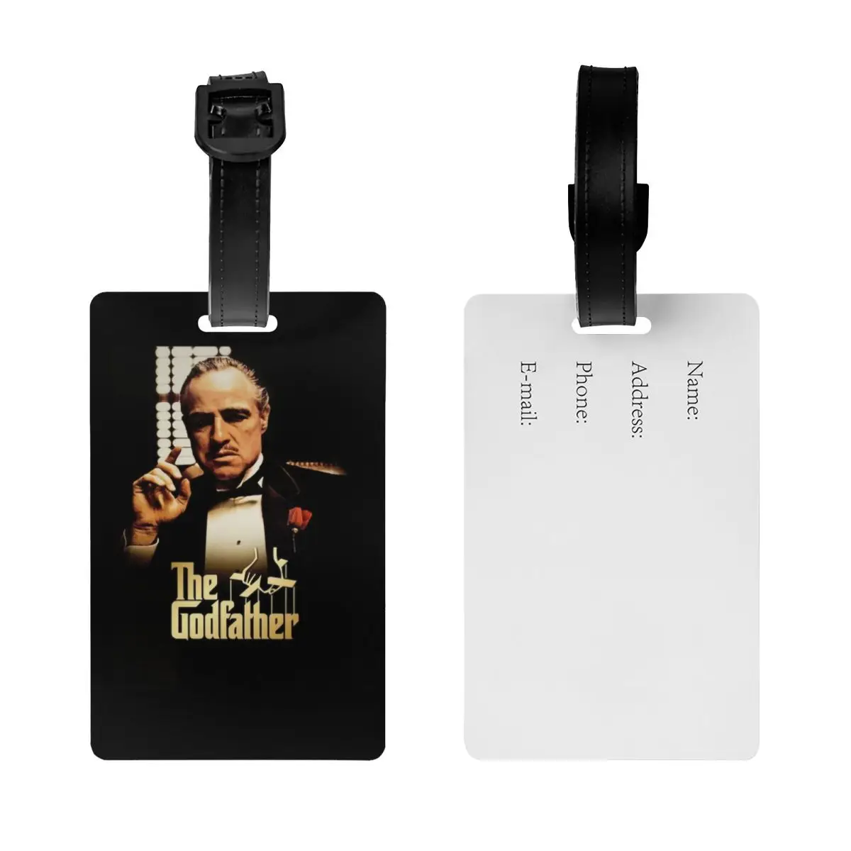 Custom The Godfather Gangster Film Luggage Tag Privacy Protection Movie Baggage Tags Travel Bag Labels Suitcase