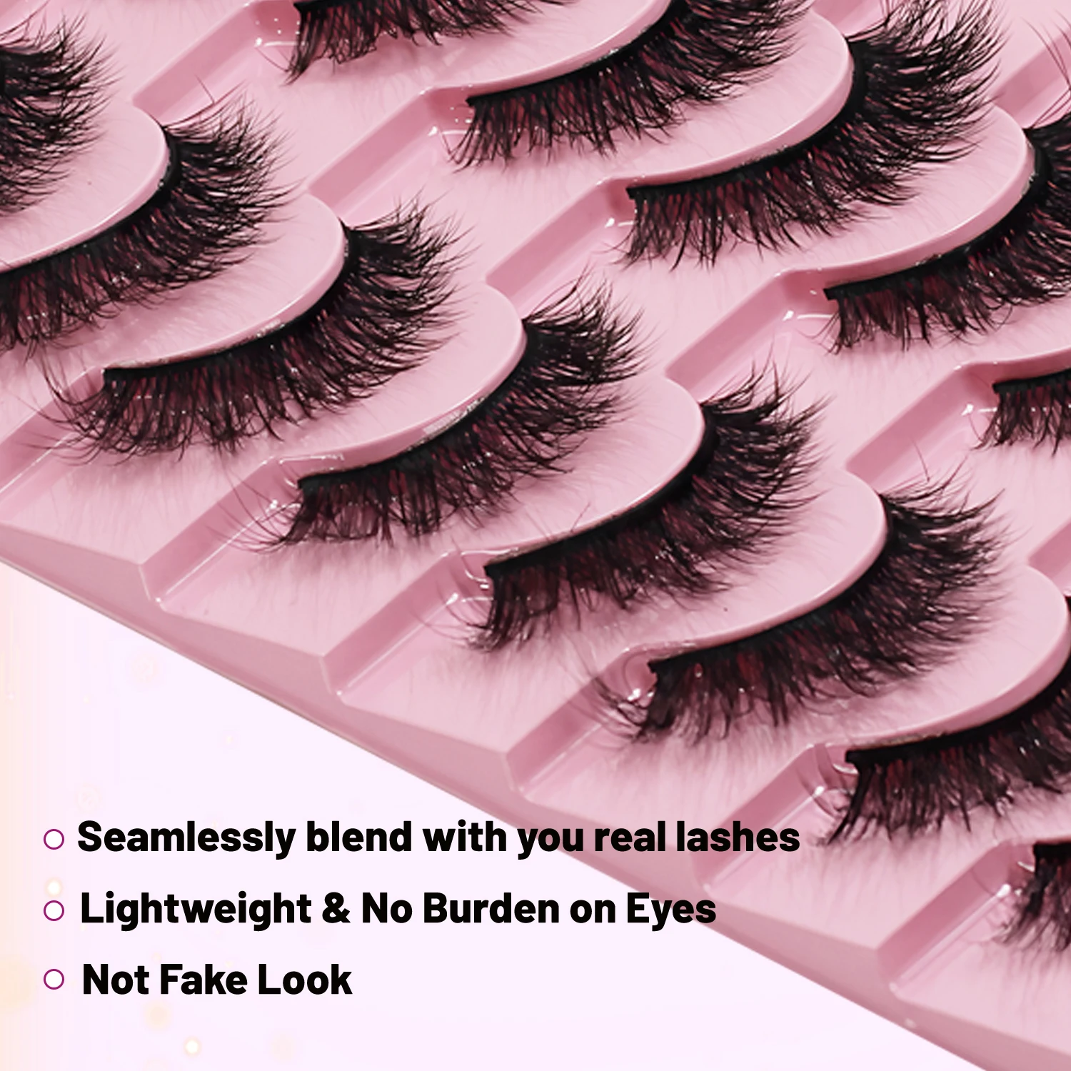 Sztuczne rzęsy Naturalne rzęsy Delikatne sztuczne rzęsy Rzęsy w paskach typu kocie oko Zestaw puszystych rzęs Naturalny wygląd Krótkie rzęsy typu kocie oko 10 par