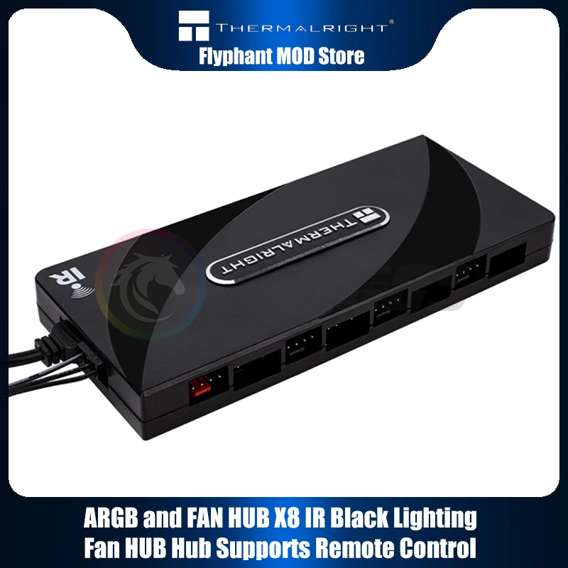 Thermalright 1 To 8 4 PIN PWM + 3 PIN+5V ARGB Fan Hub IR Remote Controller Splitter SATA Power PC Cooling Extension Adapter
