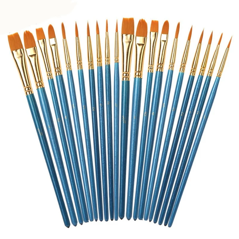 Set di pennelli per acquerello, pittura a guazzo, pennelli artistici fai da te per olio acrilico, acquerello, viso, nail art