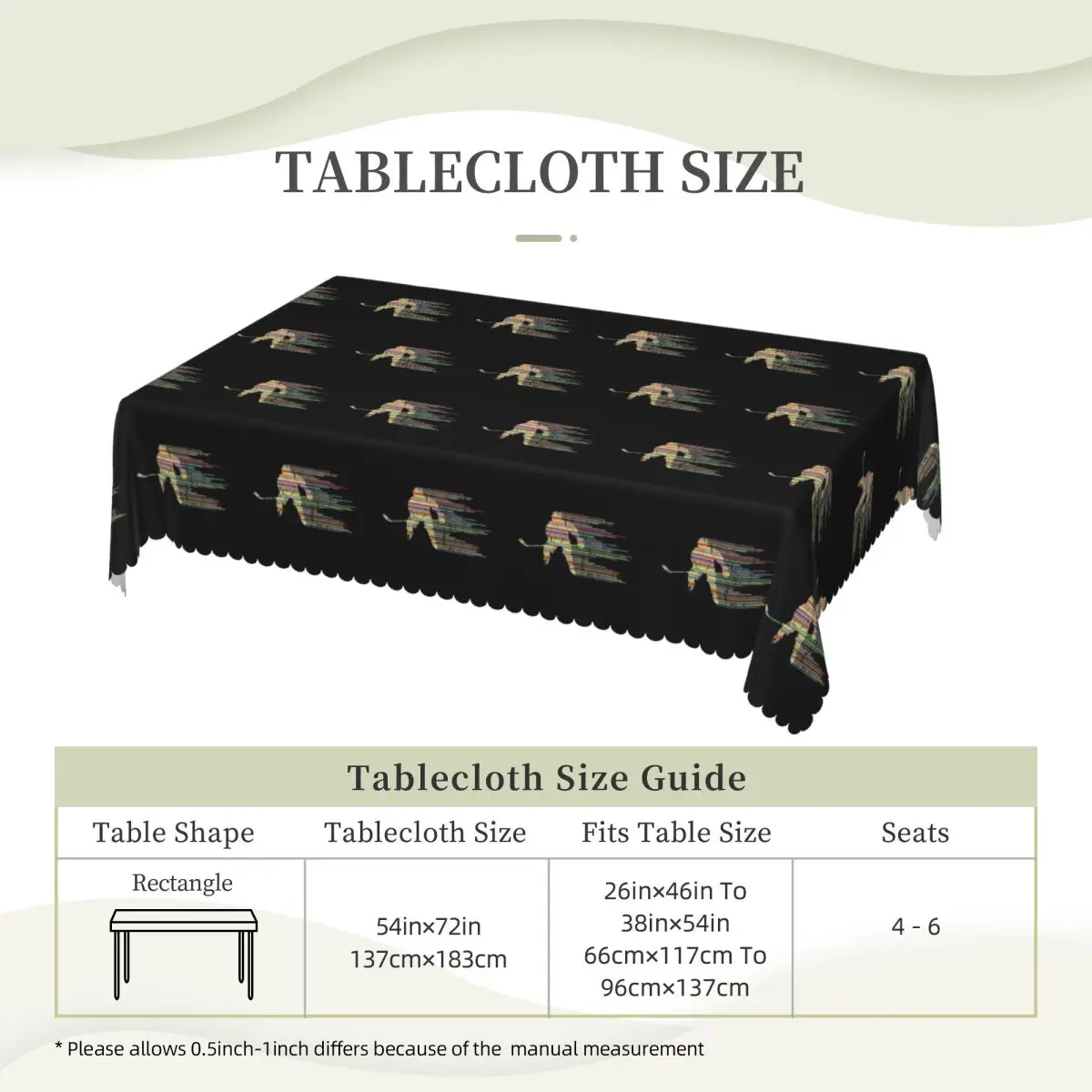 Ice Hockey Player Winter Sports Skater Gift Rectangular Tablecloth Waterproof Table Cover for Festival Party Table Cloth