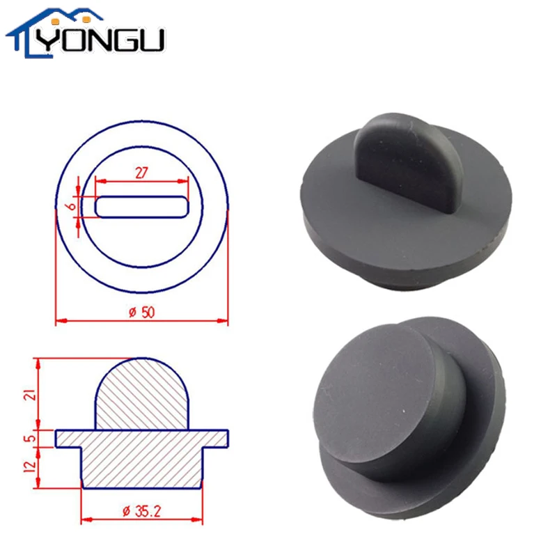 35mm Black Solid Silicone Rubber Blanking Blind Plug With Handle Hole Stopper Pipe End Cap Waterproof Dustproof