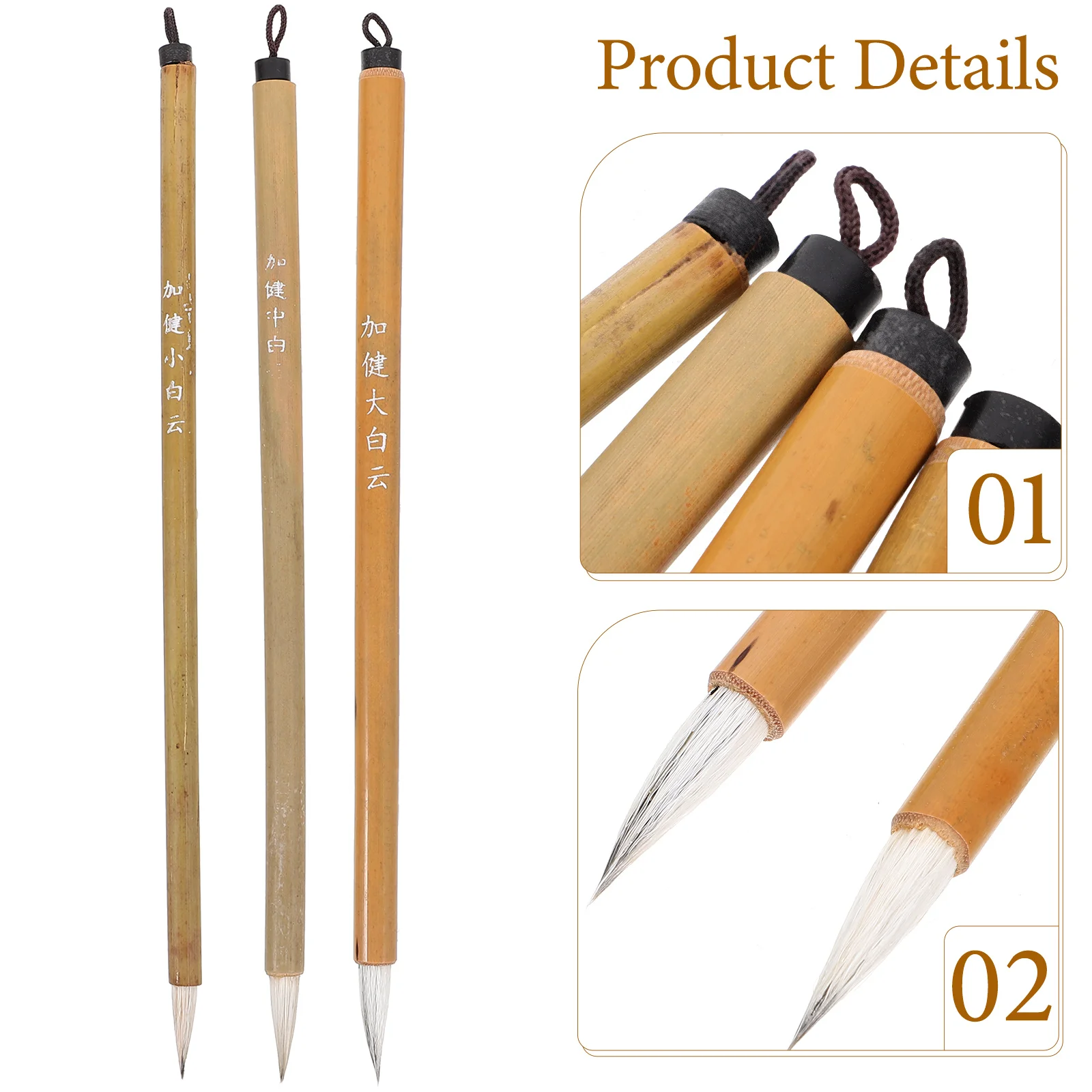 6 Pcs Jianhao Writing Pen Traditional Calligraphy for Beginners Brush Pens Small Chinese Ink Painting Kit Student