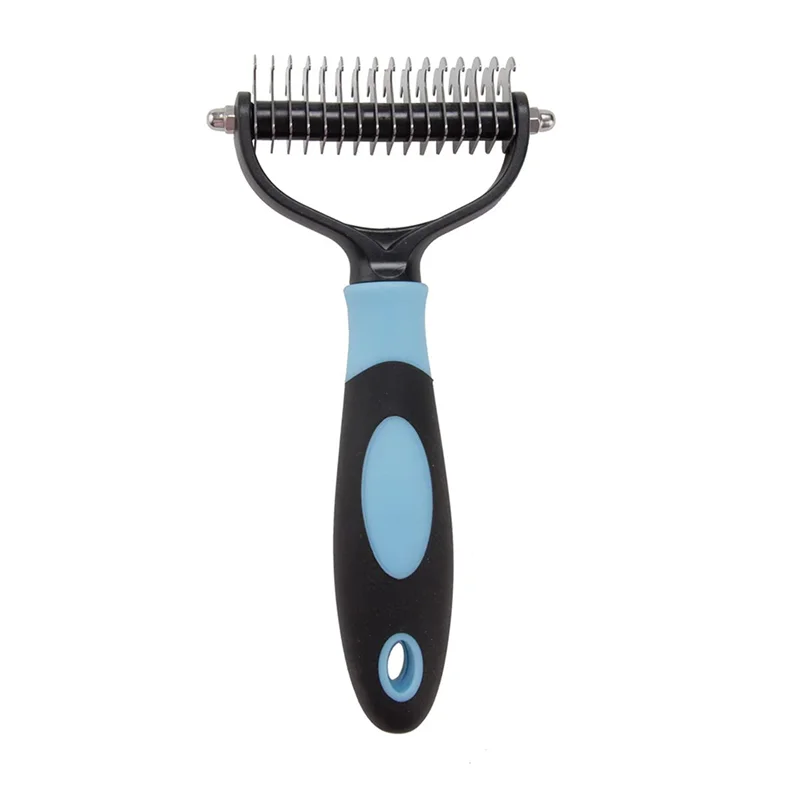 Pet Deshedding Brush 2 Sided Dematting Dog Comb Cat Brush Rake Puppy Grooming Tools Undercoat Shedding Flying Hair