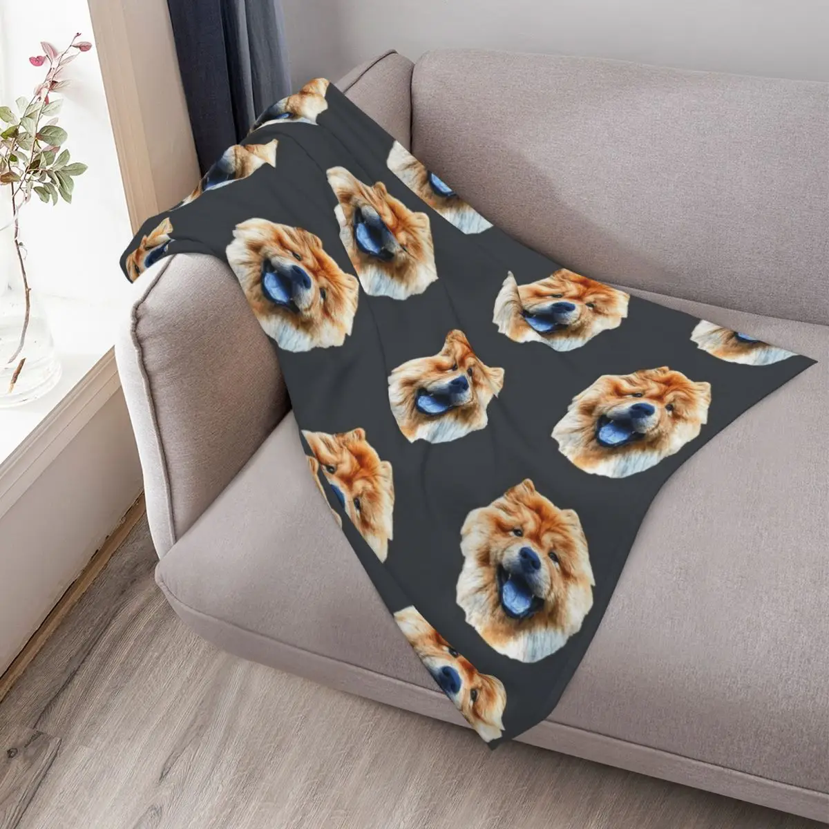 تشاو تشاو الكلب رئيس الفن رمي بطانية لينة الصيف الفراش ريتروس المعزي البطانيات