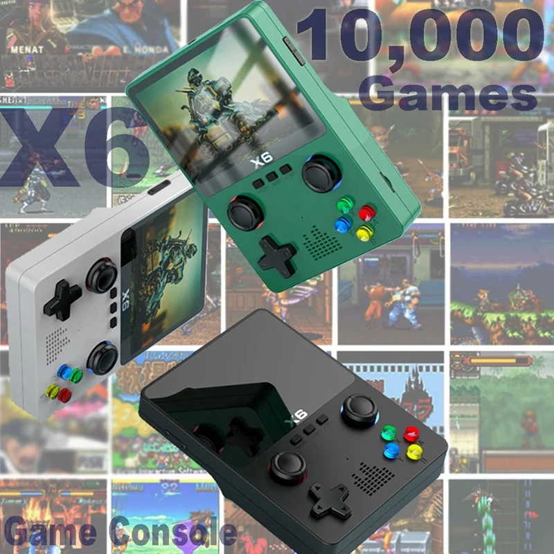 ELEC-Portable X6 Handheld Game Player With 10000+ Games 3.5Inch IPS Screen 11 Simulators Dual Player GBA Video Game Console