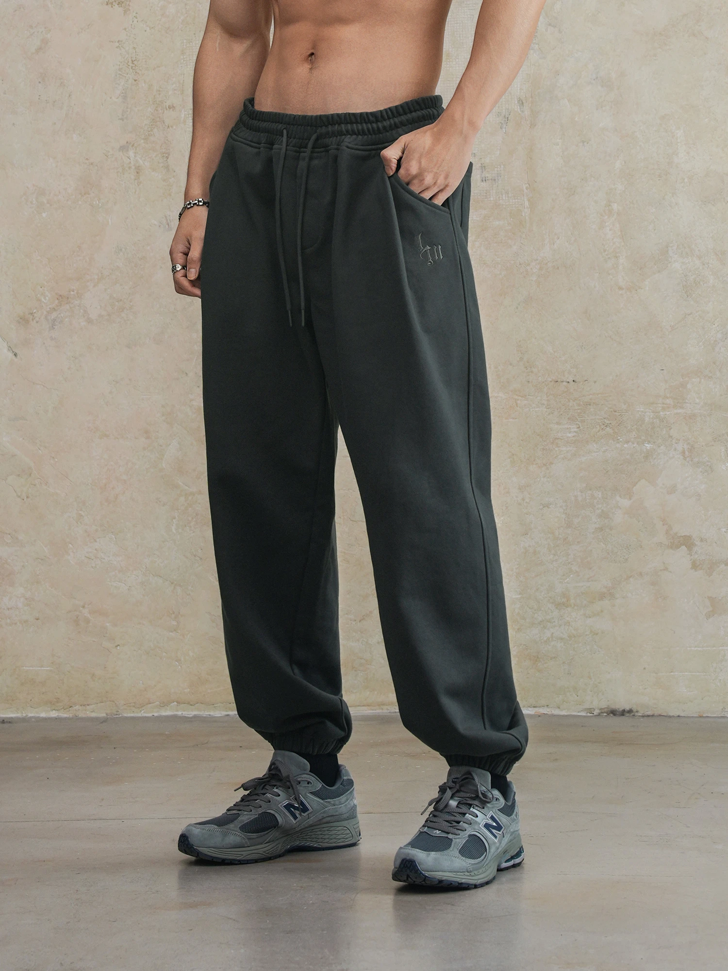 

Loose Fit Men's ey Joggers Fitn Casual Long Pants Spring Autumn New Sle Youth ular Cotton Polyester Blend Trousers