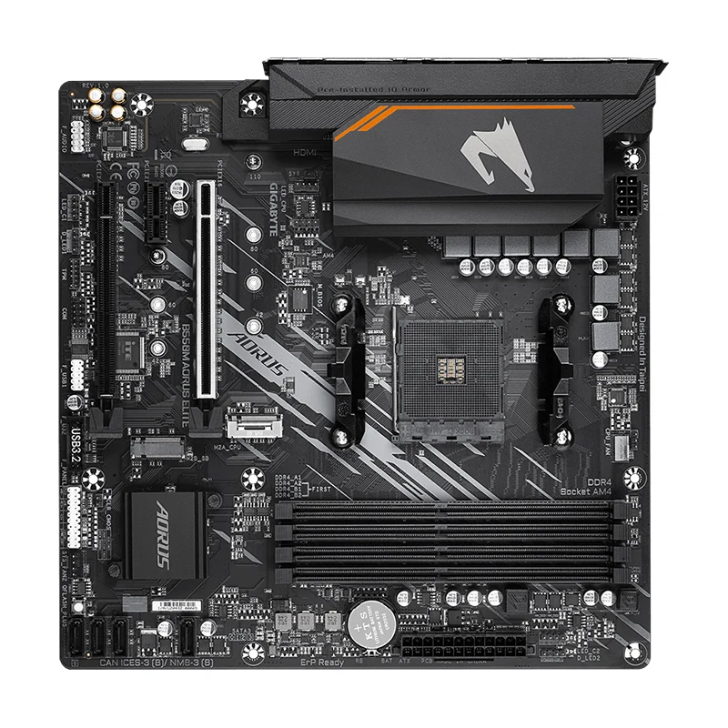 ギガバイト-aorus elite cpuデスクトップマザーボード,ga b550m,b550,ddr4,128g,4000 oc mhz,m.2サポート,amd ryzen r5,r7,r9,新品