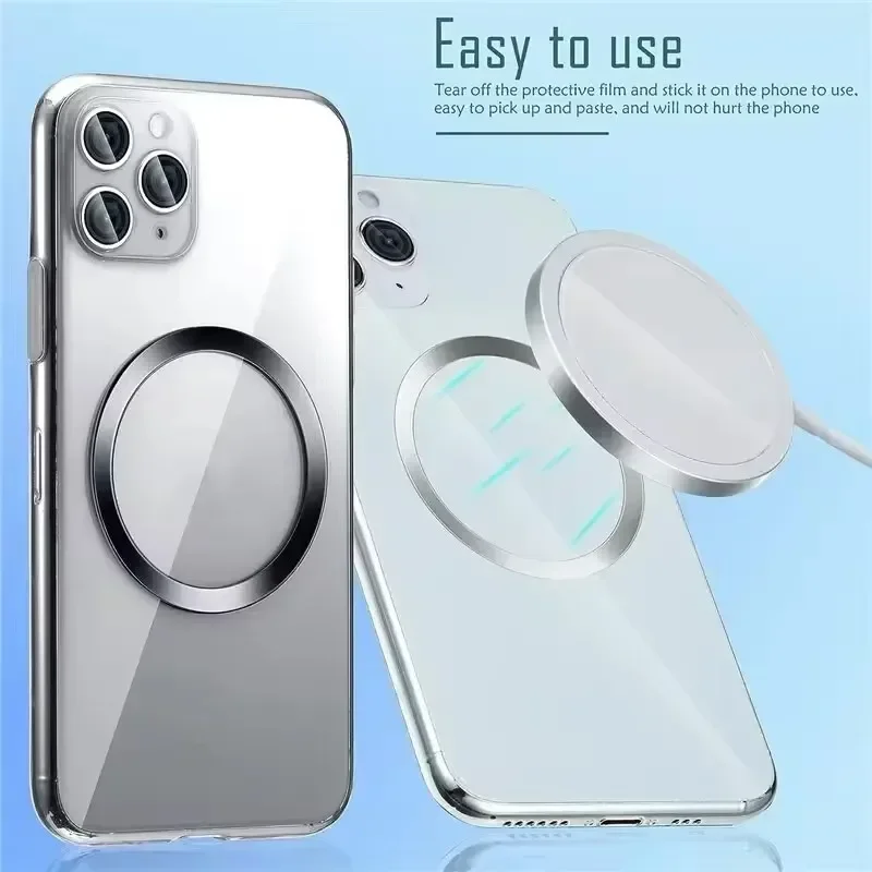 10 قطع من الملصقات العالمية لحلقة اللوحة المغناطيسية Magsafe تدعم شاحن لاسلكي لوحة معدنية لهاتف iPhone Samsung Xiaomi