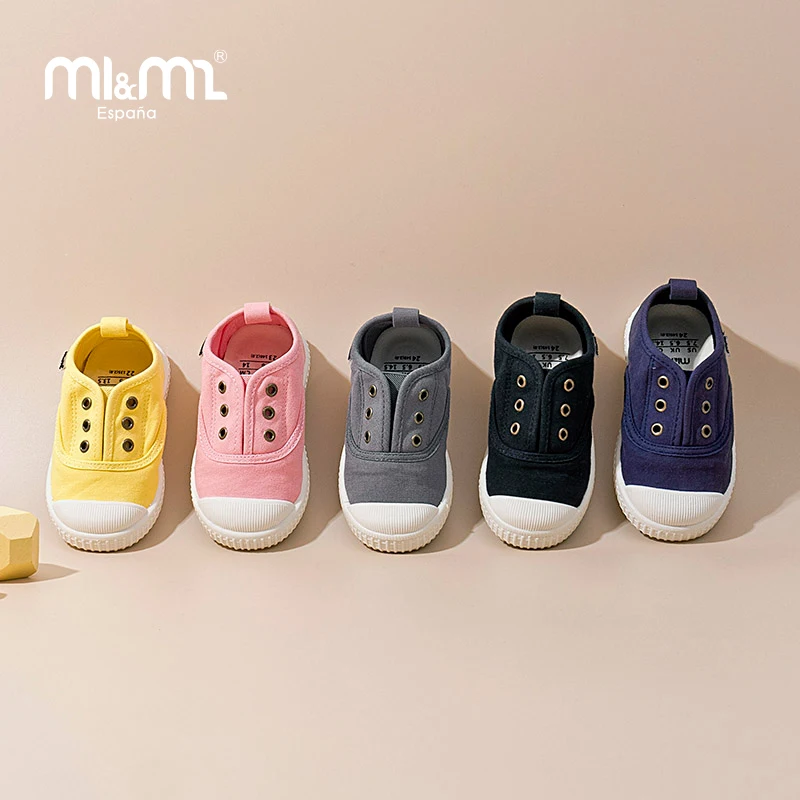 M1&M2 Scarpe di tela per bambini Scarpe causali Scarpe da ginnastica antiscivolo Scarpe da bambino morbide e traspiranti per il tempo libero Scarpe da ginnastica robuste in tela per interni