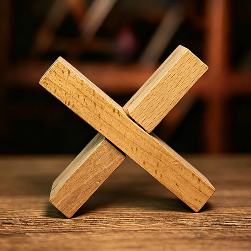 

Easy LuBan Lock X Cross Disentanglement Puzzle Wooden Brain Teasers for Adults & Kids Mind Challenge Educational Toys