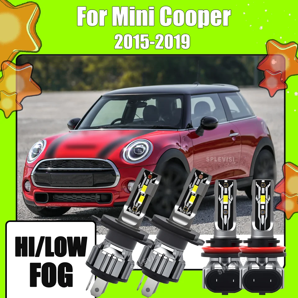 

High Power H4 H9 LED Headlight Foglight Waterproof Combination set For Mini Cooper 2015 2016 2017 2018 2019 Night driving safety