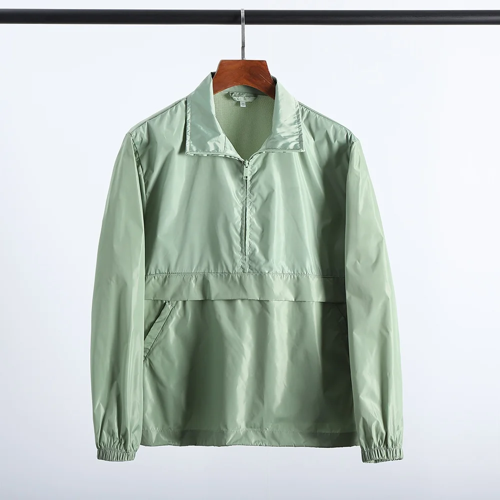 

Spring Thin Casual Outdoor Stand Collar Half Zipper Jacket Men's Fashion Urban Style Long Sleeve Standard Fit Outerwear
