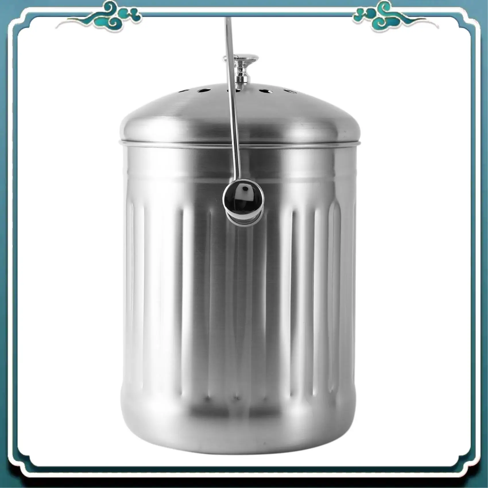 A67K-Compost Bin, Peel Bucket For Home Kitchen, Odorless Compost Bucket For Kitchen Food Waste, With Handle And 2 Charcoal Filte