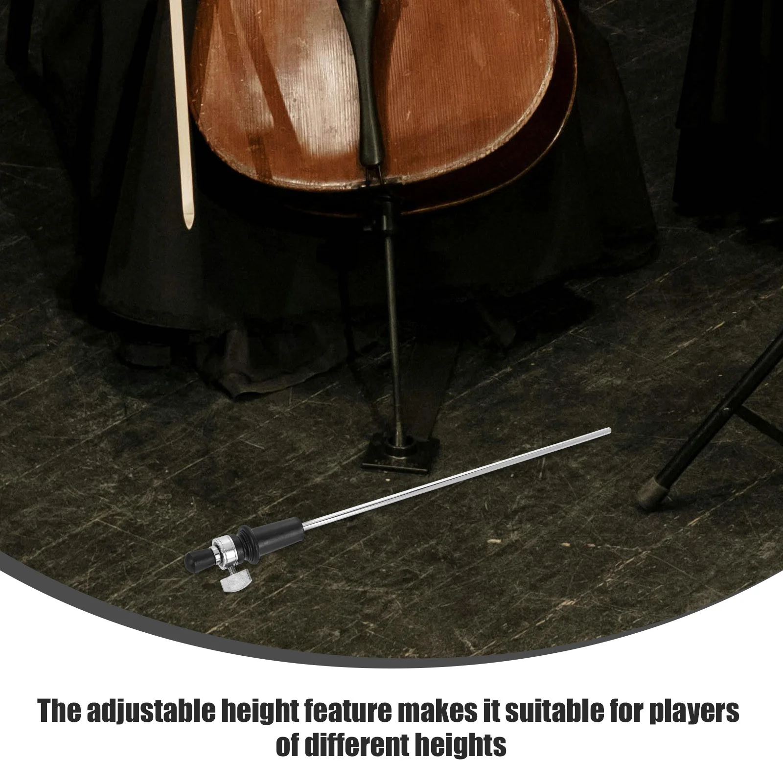 

Adjustable Height Endpin Support Tool Nonslip Nylon Foot Durable Metal Floor Protection Easy Use Instrument Accessories