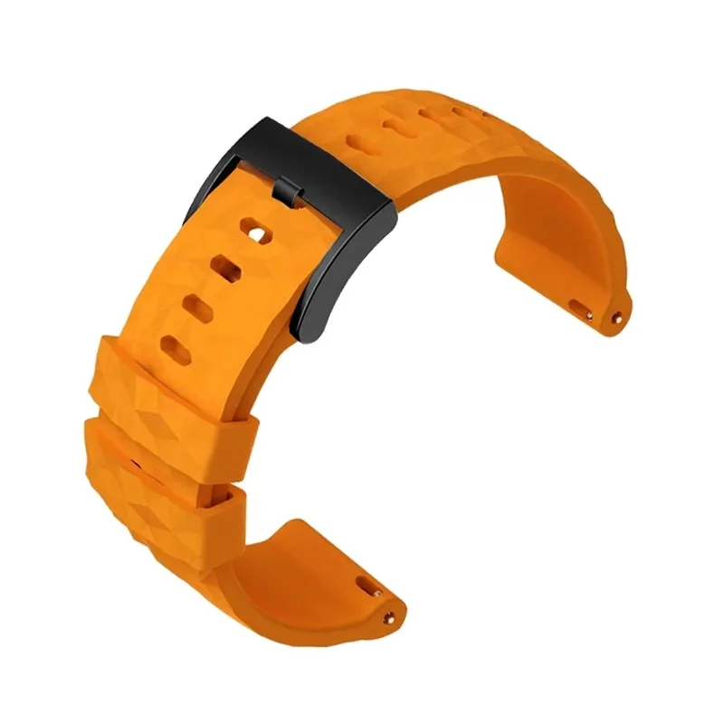 Para suunto TRAVERSE serie Alpha reloj deportivo correa de reloj de goma resistente al agua correas de silicona naranja de 24mm accesorios de reloj para hombre