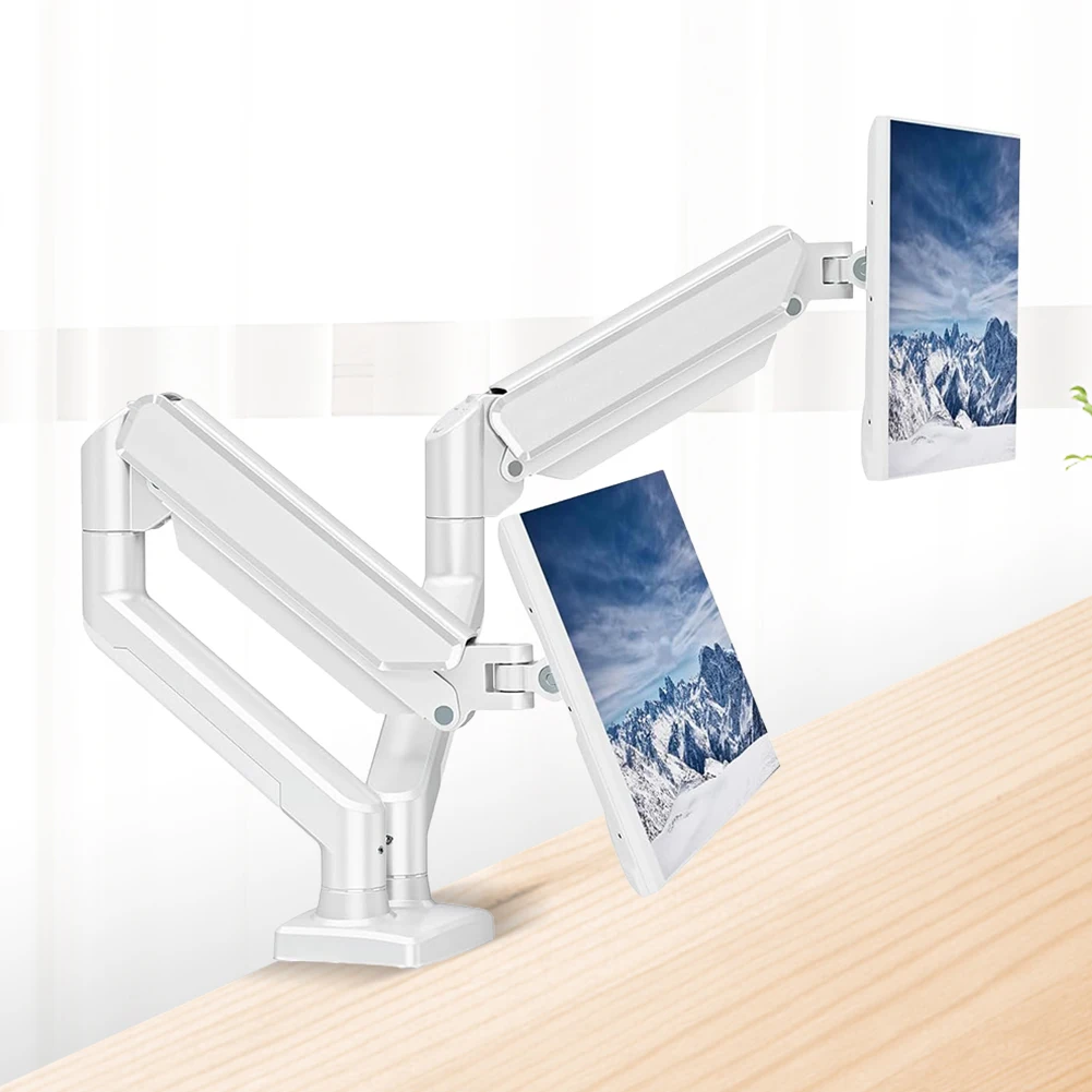 

Dual Monitor Stand with C Clamp Expandable Display Bracket Monitor Arm Desk Mount for 13 To 32 Inch Computer Screens