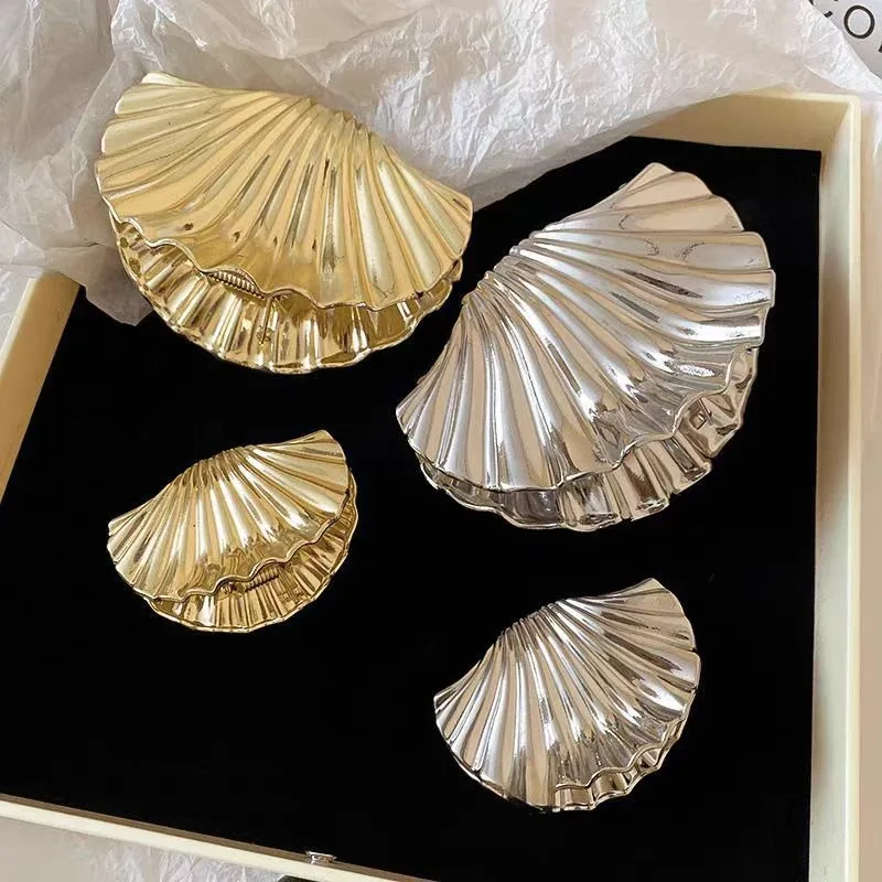 4 أنماط المحيط قذيفة معدنية كليب الذهب والفضة اللون المحيط الرياح مشبك شعر المتخصصة الراقية تصميم الشعور ملفوف الشعر القرش كليب #1