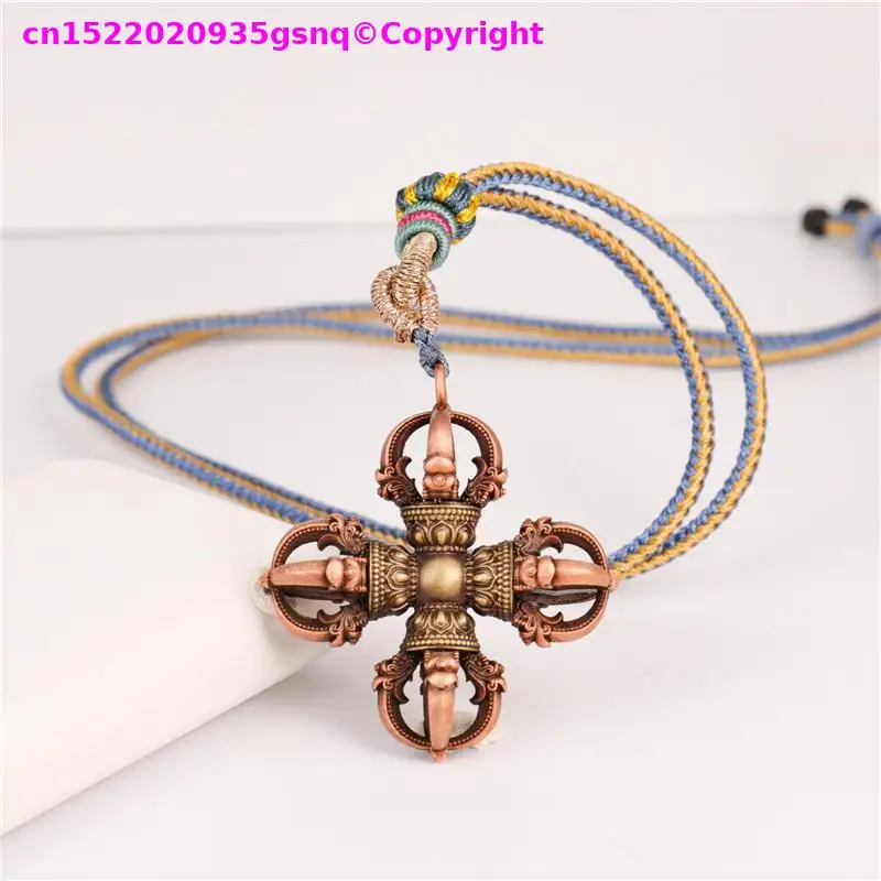 Exclusive 2026 NEW lucky talisman Vajra Mantra Sculpted Copper Dorje Pendant Copper Vajra Pestle safety efficacious Amulet
