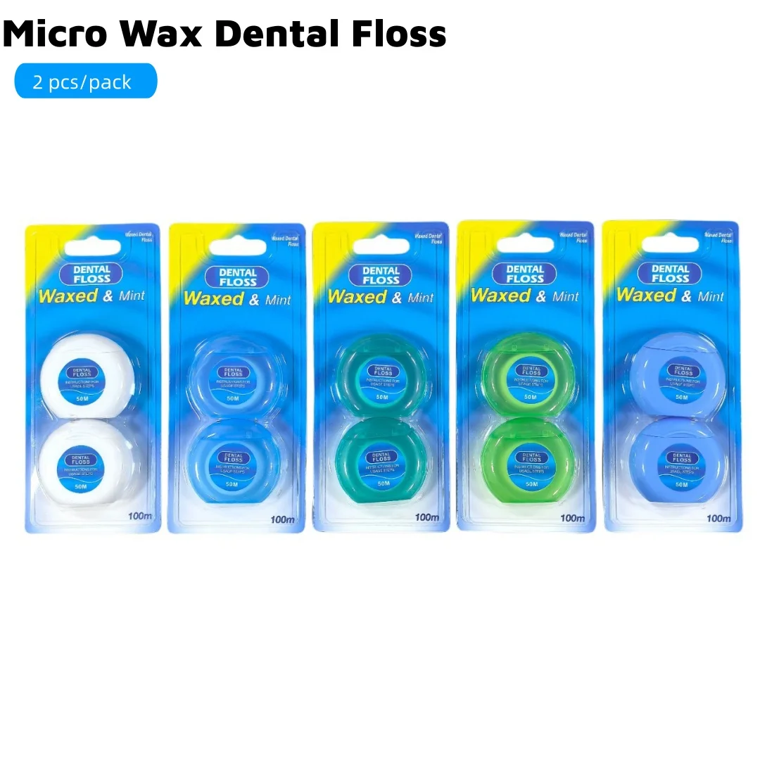 100M Dental Floss Portable Micro Wax Mint Deep Clean Interdental Areas Remove Plaque Gum Care Cavity Prevention Oral Hygiene