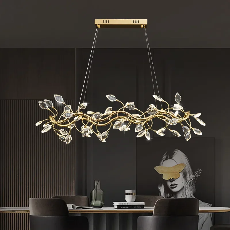 Modern Luxury Crystal Chandelier LED Fashion Art Living Room Restaurant Bedroom Villa Hotel Duplex Building Pendent Lamp