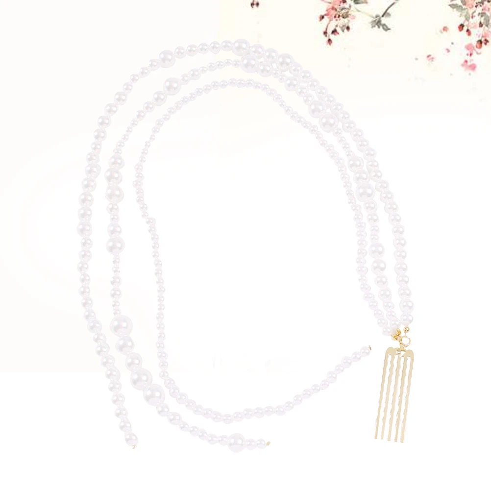 

Pearl Hair Pins Comb Headdress Clip Girls Long Hairpin White Ponytail Decor Bride Stylish Durable Unique Design Wedding Party