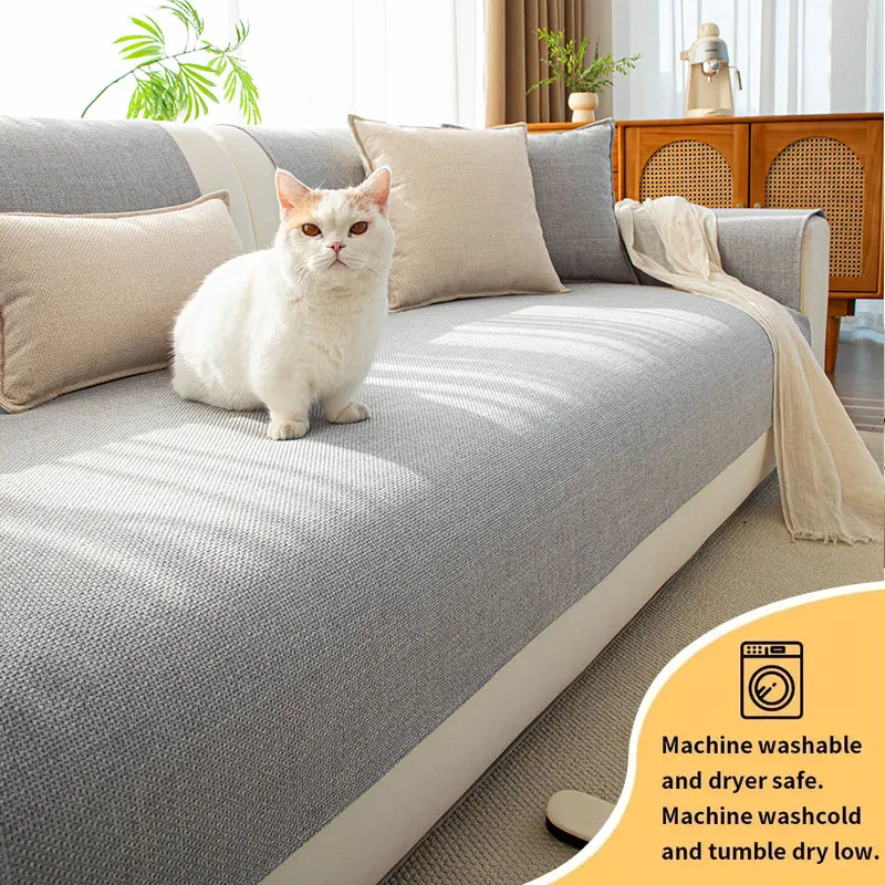 1PC-Leichtes Luxus- und High-End-Sofakissen, geeignet für alle Jahreszeiten, Sofabezug aus Leinenimitat, festes, rutschfestes Sitzkissen